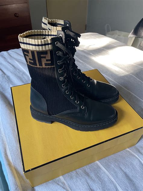 black leather fendi boots|genuine fendi boots.